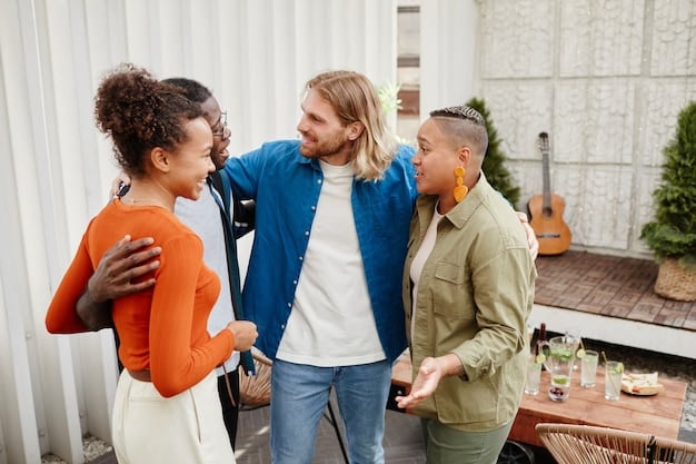 People laughing and enjoying each other's company outdoors, symbolizing connection and gratitude for relationships.