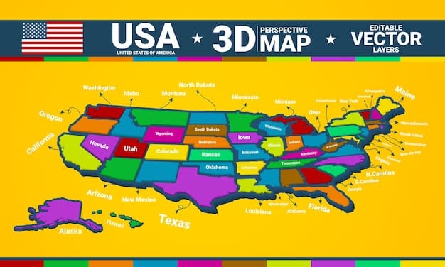 A detailed map of the United States showing different regions color-coded based on their average Air Quality Index (AQI) scores. The map includes annotations indicating the major sources of pollution in heavily affected areas, such as industrial zones and major highways.