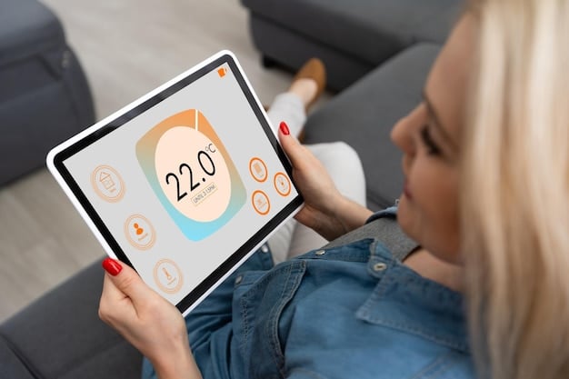 A close-up of a smart thermostat displaying an energy-saving schedule, highlighting the benefits of energy management systems.