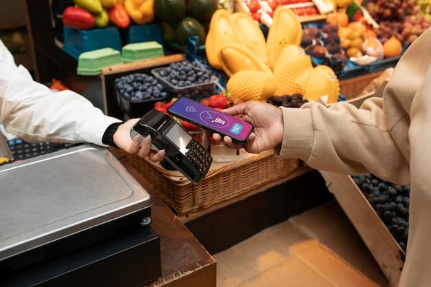 A close-up shot of a SNAP card being used at a grocery store checkout, emphasizing the program's direct impact on access to food. Focus on the card and the act of purchasing groceries.