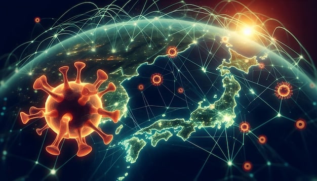 A map of the United States showing hotspots of infectious disease outbreaks, with annotations indicating the locations where funding cuts have significantly impacted disease surveillance efforts. The map highlights the increased risk of outbreaks going undetected due to reduced monitoring capacity.