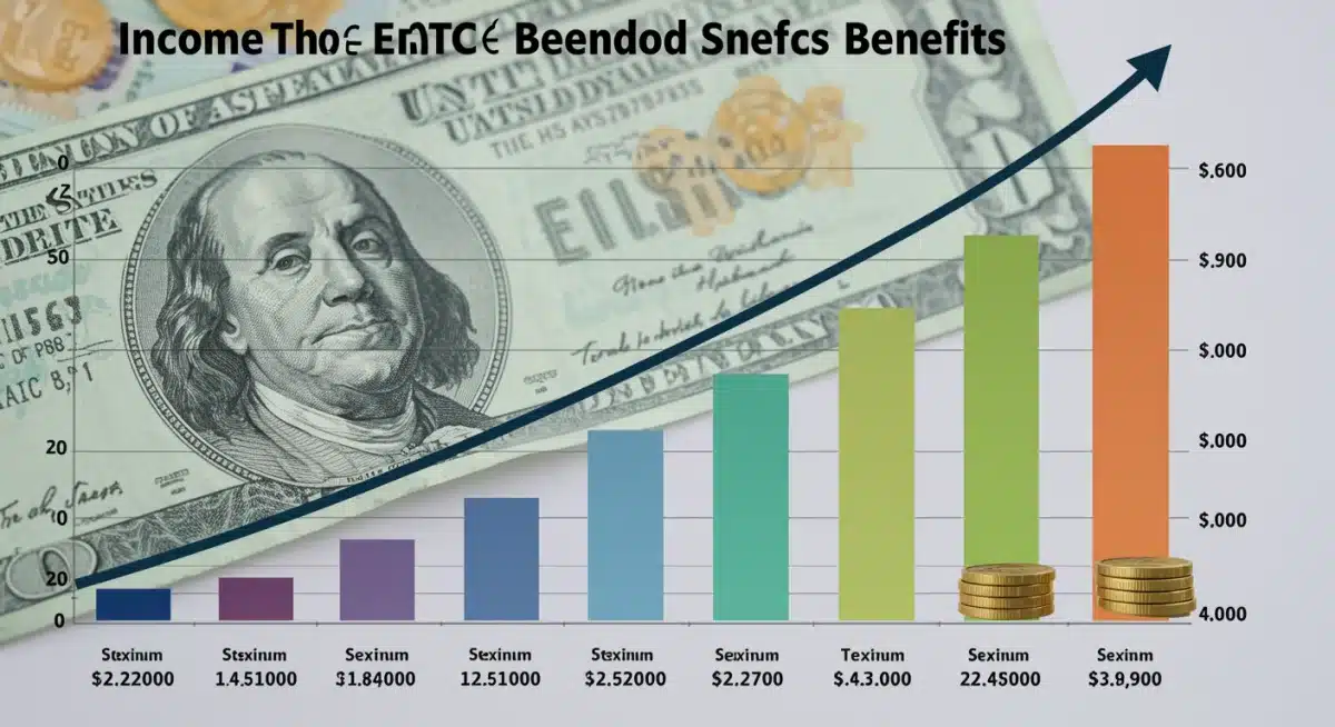 Infographic illustrating EITC income thresholds and maximum credit amounts for various family sizes.