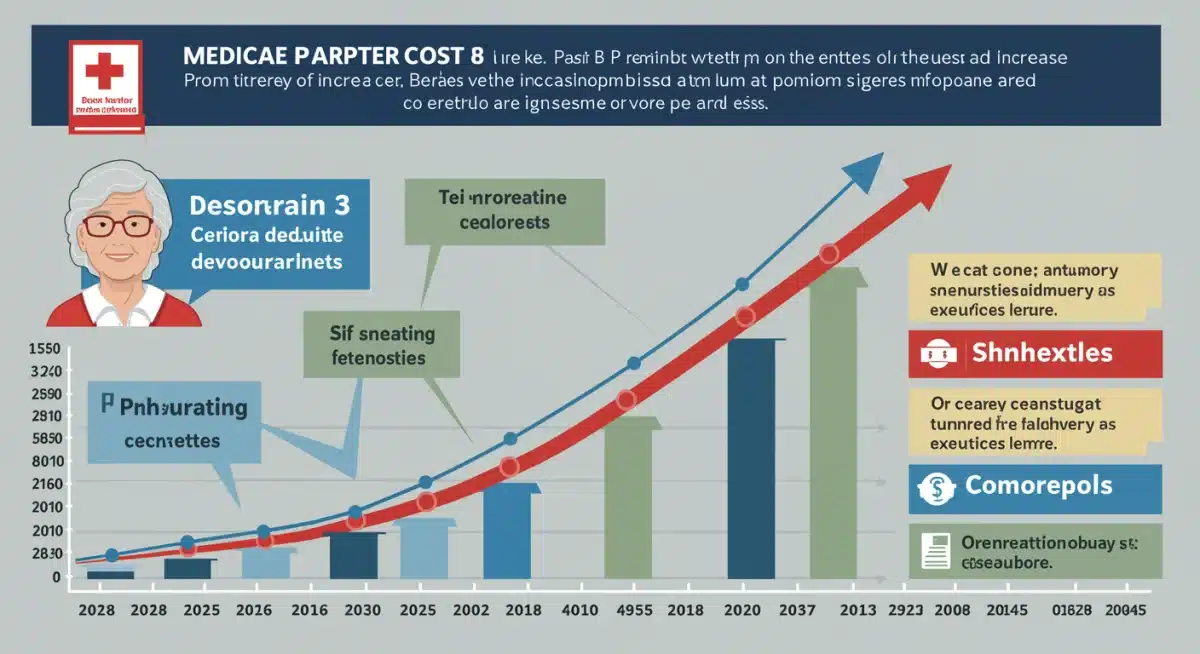 Infographic showing Medicare Part B cost components and potential increases.