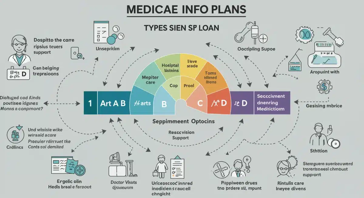 Infographic detailing different Medicare plans and caregiving benefits