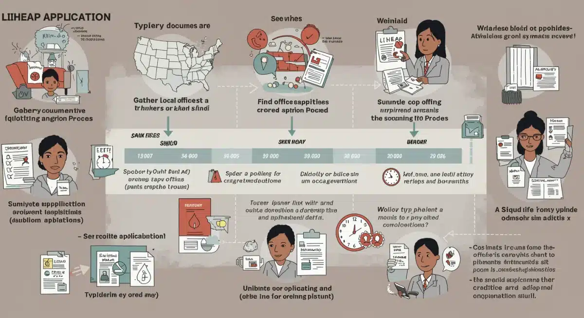 Infographic detailing LIHEAP application steps and timeline