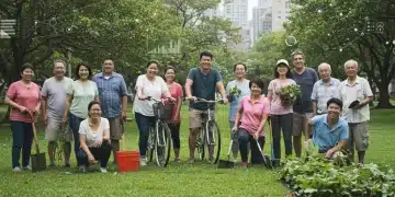 Diverse community members engaging in healthy activities in a park, symbolizing improved public health outcomes through data.