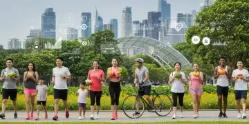 Diverse community engaged in healthy activities, symbolizing chronic disease prevention strategies.