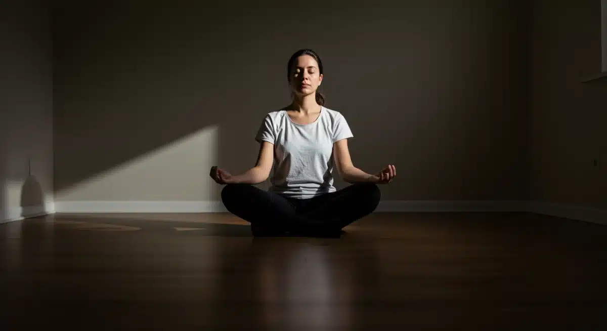 Person meditating to improve sleep quality and mental health