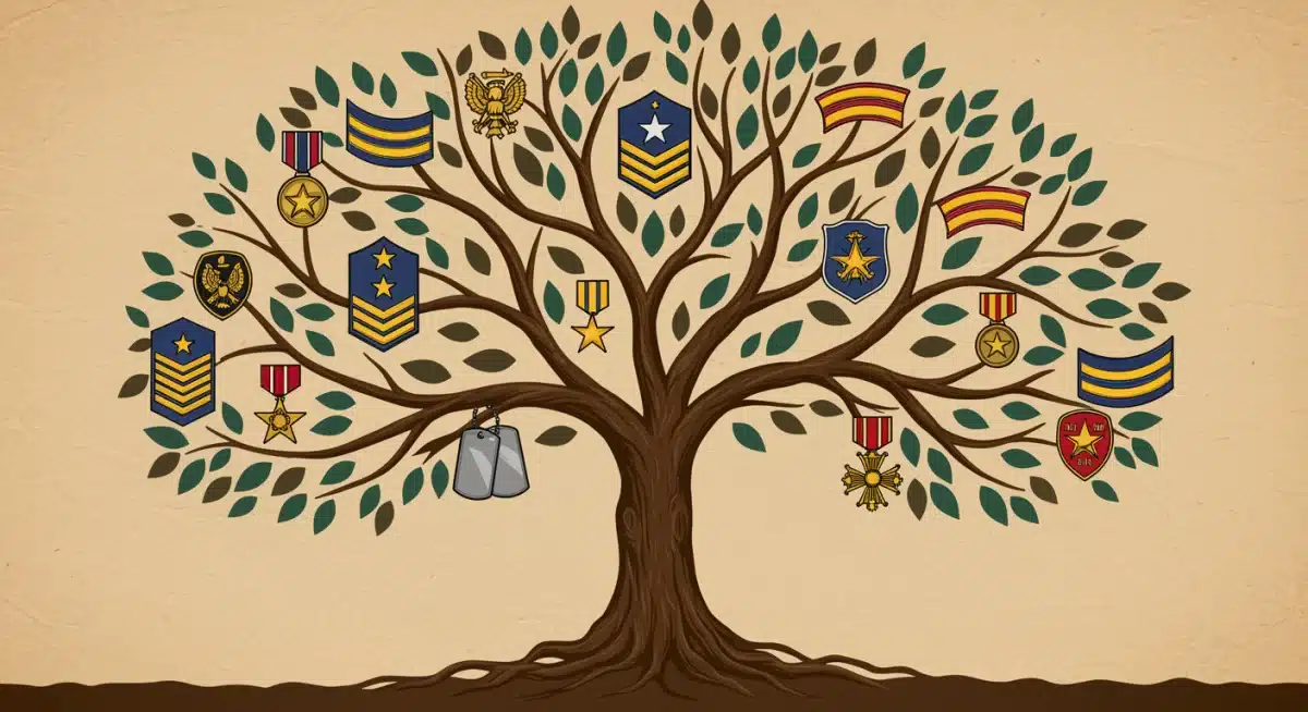 Family tree illustrating veteran caregiver support network
