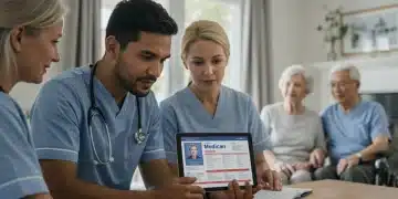 Caregivers reviewing 2026 Medicare changes on a tablet