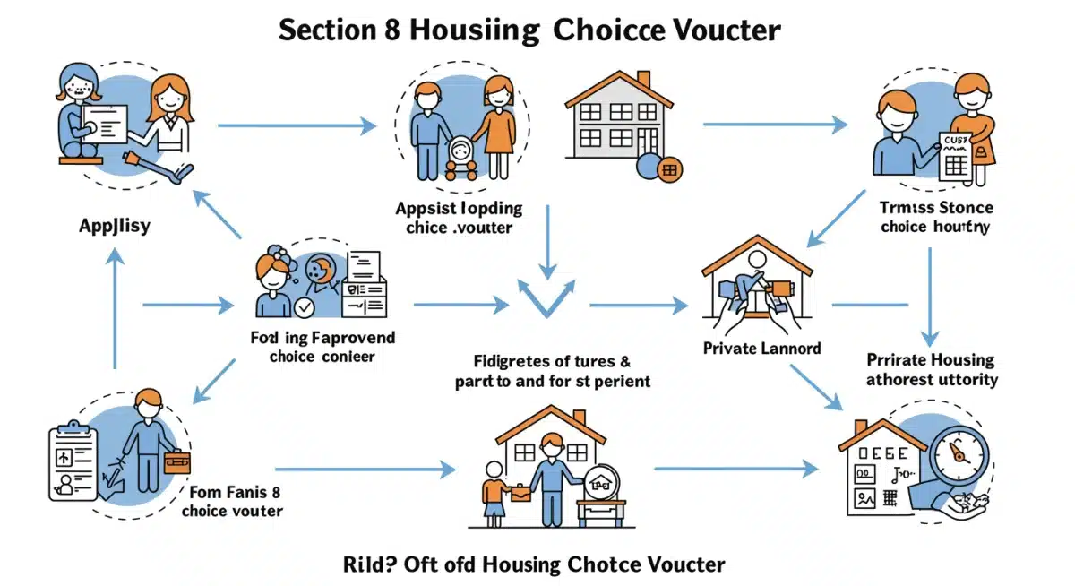Infographic explaining Section 8 Housing Choice Voucher process