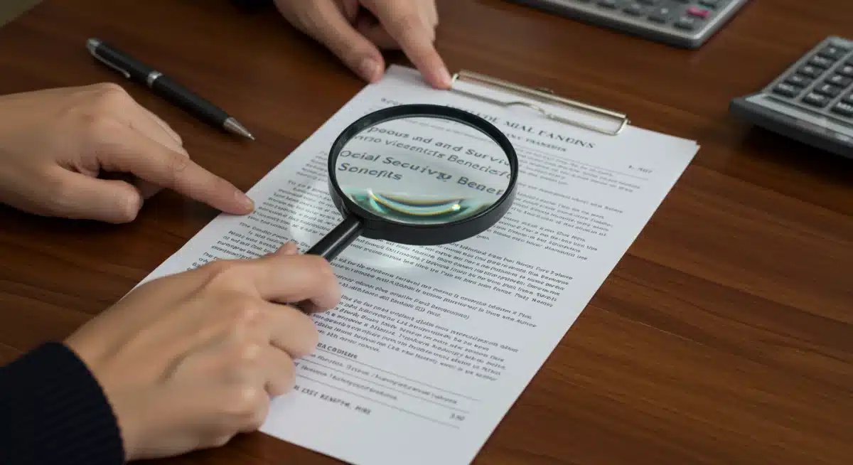 Examining spousal and survivor Social Security benefits documents.