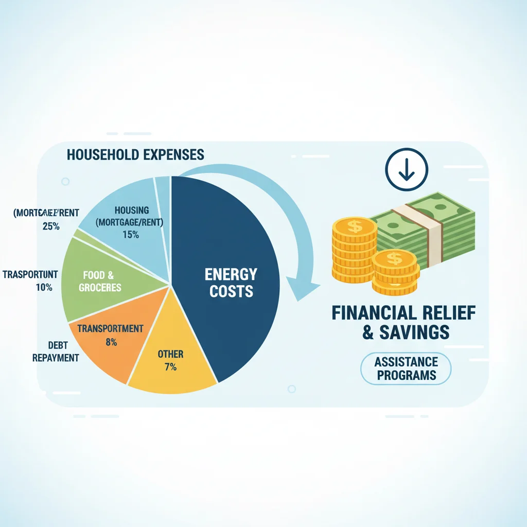 Infographic showing energy bill savings with government assistance