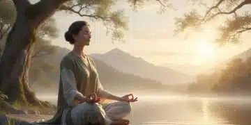 Person meditating peacefully, symbolizing mindfulness and anxiety reduction.