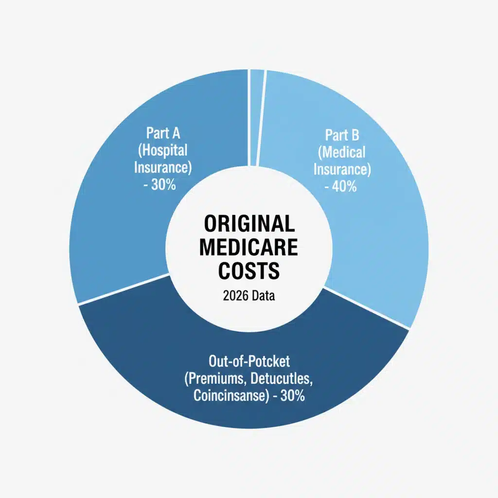 Original Medicare cost breakdown pie chart 2026.