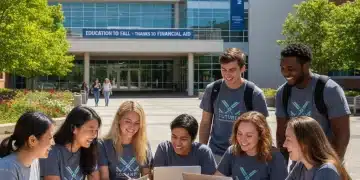 College students studying on campus, symbolizing success with FAFSA aid