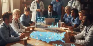 Healthcare professionals collaborating on opioid crisis solutions