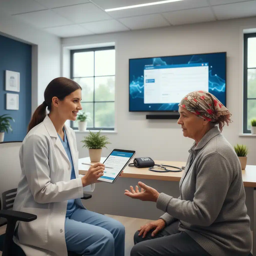 Healthcare provider collecting patient data in an underserved clinic