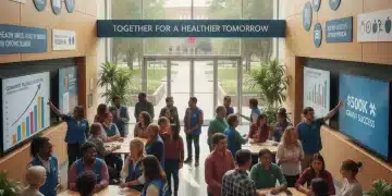 Diverse community health workers collaborating on public health initiatives