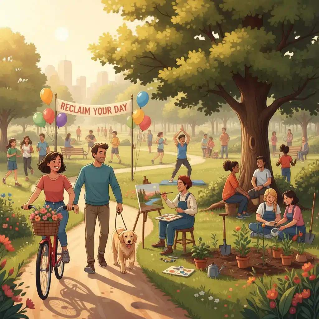 People engaging in joyful activities for behavioral activation