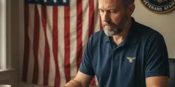 Veteran reviewing VA disability claim documents